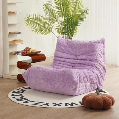 Mid Century Armless Floor Sofa, Soft Premium Corduroy, Lavender - Image 1 of 2