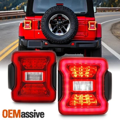 For 2018-2024 Jeep Wrangler JL OE Style Tail Lights w/o Blind Spot Detector Pair - Image 1 of 4