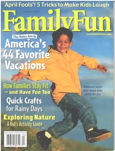 FAMILY FUN Magazine April 2002 Fools Tricks Family Fitness Crafts Vacations - Imagen 1 de 4