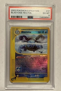 2002 Pokémon Expedition Blastoise Reverse Foil - PSA 6 EX-MT #37/165 - Picture 1 of 2
