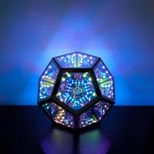 Infinity Dodecahedron Gaming Light, Cool RGBW Led Desk Table Lamp Light for Bedr - Picture 1 of 12