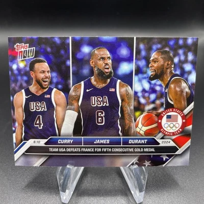 Juegos Olímpicos Topps Now 2024 Stephen Curry LeBron James Kevin Durant #26 Foto 1 de 2