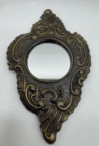 Antique Vintage Brass Mirror Small Wall Hanging 3”x 5” - Picture 1 of 9