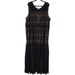 Maxi Vestido Lela Rose for Lane Bryant Negro Encaje Largo Formal Talla 28 - Imagen 1 de 11