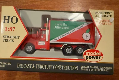 Model Power 32105 HO Scale Diecast 18' Straight Truck-Washington Apples - Image 1 of 2