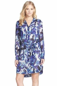 Eliza J Floral Print Chiffon Shirtdress  (size 12) - Picture 1 of 2