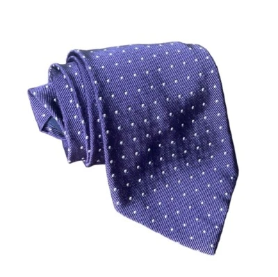NUEVO Polo Ralph Lauren Corbata Cuello de Seda Hecha en Italia Lunares Púrpura Hombres Foto 1 de 4