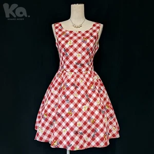 Vestido AnkRouge Talla-M Diamante Cuadros Gingham Breezy Charm of a French Resort - Imagen 1 de 9