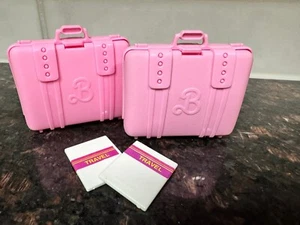 Barbie Mattel 1989 vintage 2 maletas rosas y 2 documentos de viaje - Imagen 1 de 1