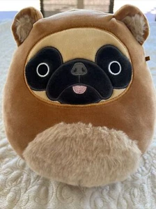 "Malvaviscos blandos marrón pug lana cachorro peluche animal de peluche juguete de 8""" - Imagen 1 de 7