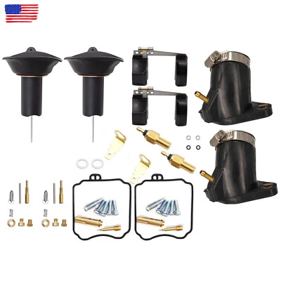 2 x Kit de reconstrucción de carburador colector de admisión para Yamaha V Star 650 XVS650 Foto 1 de 4