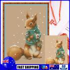 Winter Squirrel Full Cross Stitch 14Ct Cotton Thread Counted Embroidery 24X35cm