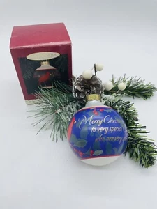 VTG Hallmark Keepsake Christmas Ornament Grandparents Glass Ball Cardinal - Picture 1 of 12