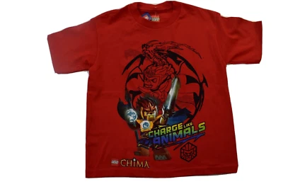 LEGO Chima Little Boys Charge Like Animals Red Shirt New 5-6 - Image 1 of 4