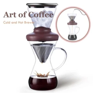 Cold brew hot coffee maker iced drip brewer infuser stainless filter large 14oz - Picture 1 of 12