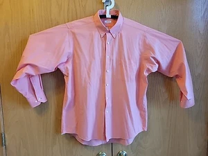 Izod Button-Down Shirt Men 34/35  XL Salmon Long Sleeve No Iron 17 - 17.5  - Picture 1 of 7