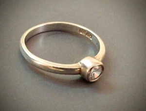 Anillo de compromiso solitario C simple y bonito o solo 4 de moda ~ plata de ley - Imagen 1 de 9