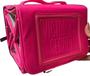 RARE Victoria's Secret makeup Travel Case Hot Pink Removable 4 Plastic Inserts - Picture 1 of 11