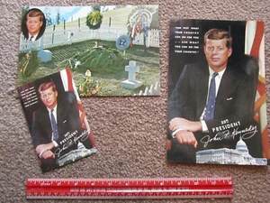 3 fotos de colección del presidente Kennedy años 60 JFK John F. cementerio - Imagen 1 de 2