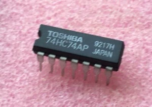 2x TC74HC74AP, 74HC74AP, Logic IC, Tipo Dual-D Flip Flop IC DIP14, Toshiba - Imagen 1 de 1