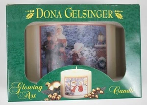 DONA GELSINGER CHRISTMAS CAROLERS CANDLE GLOWING ART GLOWS WHEN LIT HOLIDAY NEW - Picture 1 of 1