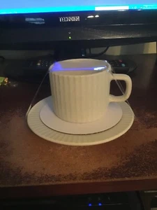 F&F HOME VIENNA RIBBED ESPRESSO CUP AND SAUCER SET BIRTHDAY CHRISTMAS - Picture 1 of 1