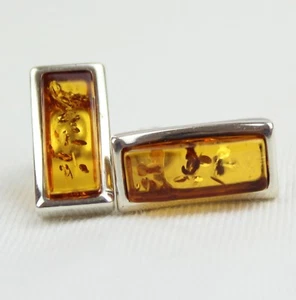 Amber Earrings Genuine Baltic Amber Sterling Silver 925 Orange amber 17/E1213 - Picture 1 of 4