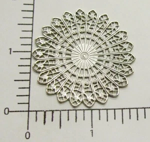 24474 Matte Silver Oxidized Round Filigree Jewelry Finding - Picture 1 of 1
