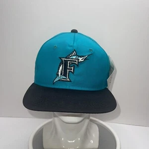Vintage Florida Marlins Hat Snapback MLB Baseball YoungAn Teal Black Cap NWT - Picture 1 of 5