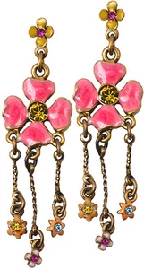 NEU PILGRIM GOLD TROPFEN OHRHÄNGER KRISTALLE PASTELL EMAILLE BLUMEN NICKELFREI - Bild 1 von 5