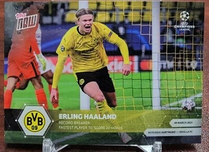 2021 Topps NOW Erling Haaland Record Fastest Player To Score 20 Goals UCL #50 - Picture 1 of 1