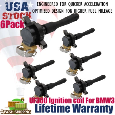 Bobina de encendido 6 piezas UF354 para 94-05 BMW X5 E36 E39 E46 Z8 325 328 525i Land Rover Foto 1 de 4