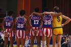 The Harlem Globetrotters stand for player introductions1980's Basketball photo