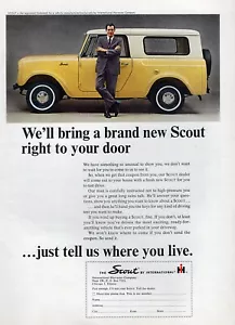 1965 International Scout "Right to Your Door" Original Color Print Ad - Foto 1 di 1