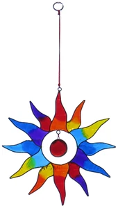 Stunning Sun Shaped Hanging Resin Brightly Coloured Rainbow Star Suncatcher - Picture 1 of 3