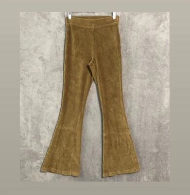 Aerie Yoga Pants High Rise Flared Golden Brown Corduroy Velvet Stretch Size S - Image 1 of 4