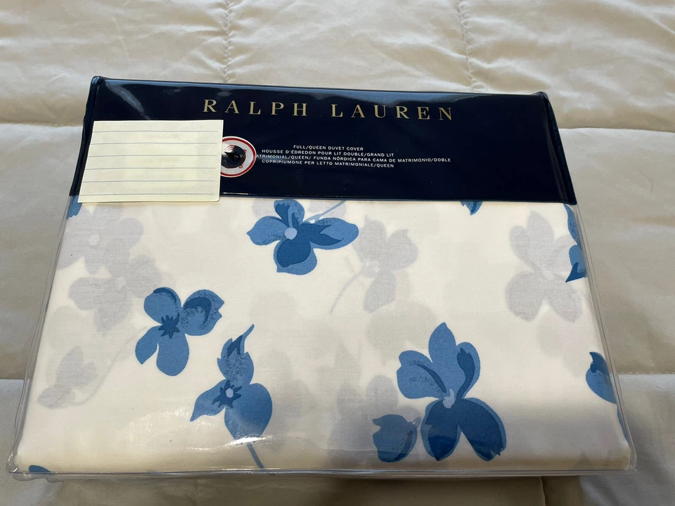 Sábanas RALPH LAUREN Georgica Maylen Azul Floral COMPLETO/QUEEN EDREDÓN $355 NUEVO Foto 1 de 4