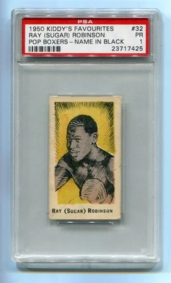 1950 1948 Kiddy's Favourites Popular Boxers 32 Sugar Ray Robinson Rookie PSA 1 - Image 1 of 2