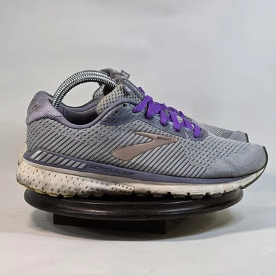 Brooks Adrenaline GTS 20 Shoes Womens Size 9.5 Wide Gray Purple Running Athletic - Image 1 of 4