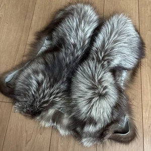 SAGA FOX Fur Coat real fur vest sleeveless Color Silver Size FREE From Japan - Picture 1 of 24