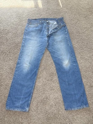 Vintage Levis 501 Jeans Mens 36x32 90s Made USA Button Fly Faded Wash - Image 1 of 4