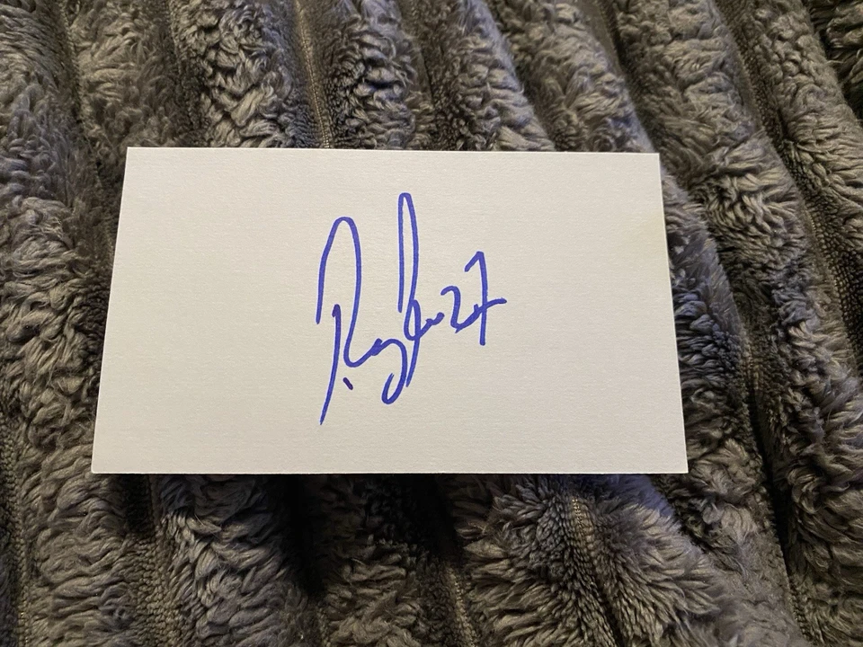 Tarjeta índice de fútbol americano firmada por Ray Rice Baltimore Ravens 3x5 NFL NCAA Foto 1 de 1