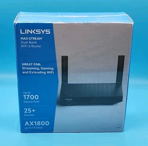 FABRYCZNIE NOWY Linksys MR7350 Max-Stream AX1800 Dual-Band Mesh Wi-Fi 6 Router Czarny - Zdjęcie 1 z 4