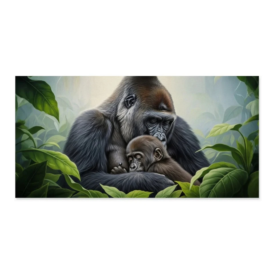 Pintura de gorila tela arte parede impressão panorama vida selvagem quadro decoração para casa  - Imagem 1 de 4