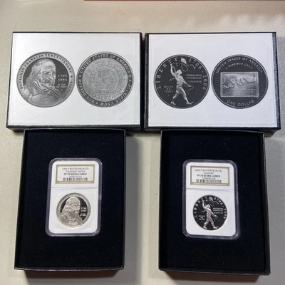 (2) 2006 Silver $1 Ben Franklin Founding Father & Scientist NGC PF70 #94 - Image 1 of 4
