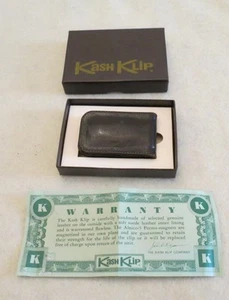 " The Original Kash Klip " Brown Pinseal Grained ~  Magnetic Money Clip / Wallet - Picture 1 of 7