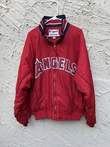 MLB VTG Anaheim Los Angeles Angels Red Dugout Jacket Majestic Size XL - Picture 1 of 8