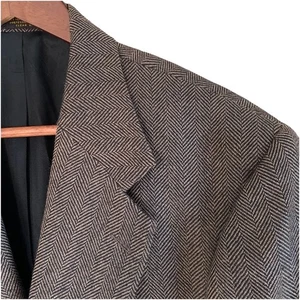 Oscar de la Renta Hombre Marrón Espiga Abrigo Deportivo Traje Chaqueta Blazer Talla 42S - Imagen 1 de 13