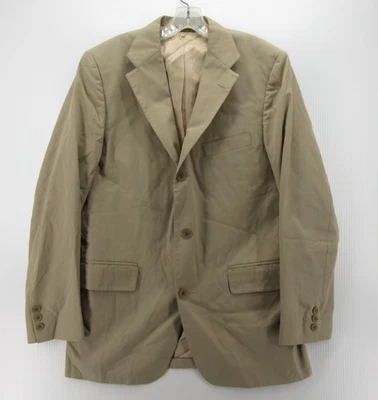 VINTAGE J Press Sport Coat Men 42 Beige Khaki Blazer Canvas Jacket 3 Button * - Image 1 of 4