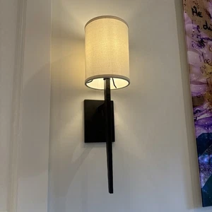 RESTORATION HARDWARE Wright Sconces (PAIR 2) 21”H x 6”W x 7”D Black Finish - Picture 1 of 2